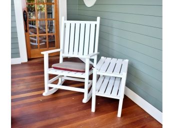 Solid Wood Porch Rocking Chair And Chair Side Table