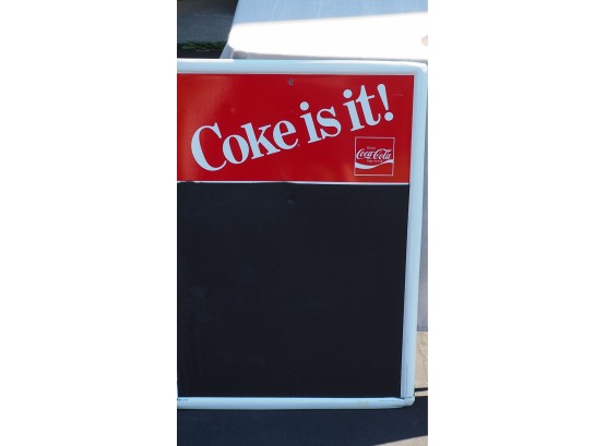 Classic Coke Sign With 'chalk Board Section'