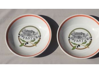 2  'Pasta' Bowls Made In Italy.