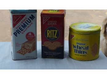 Collectible Cracker Tins, Saltine, Ritz, Wheat Thins From 80's