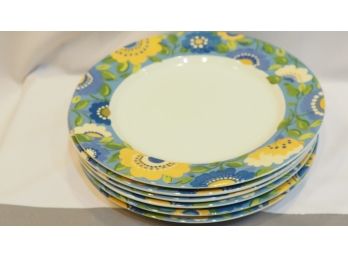 Set Of 6 Kim Parker Salad Plates 'Chicory Hymn - Petals' 2006