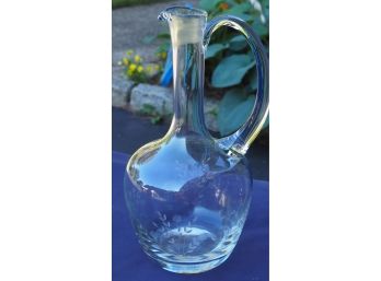 Beautiful Mid-century Etched Glass Pitcher
