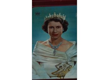 Rare Commemorative Queen Elizabeth Metal Serving Tray 1953