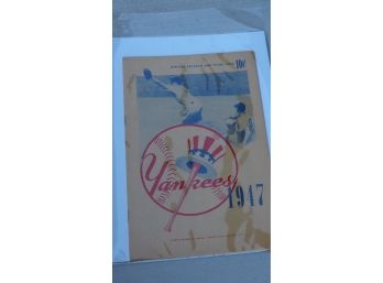 Batter Up! 1947 NY Yankees Program & Scorecard.