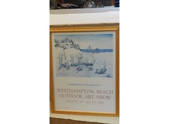 Signed Poster By Fay Mack, 'summer Beach In The Hamptons II' 619/1000
