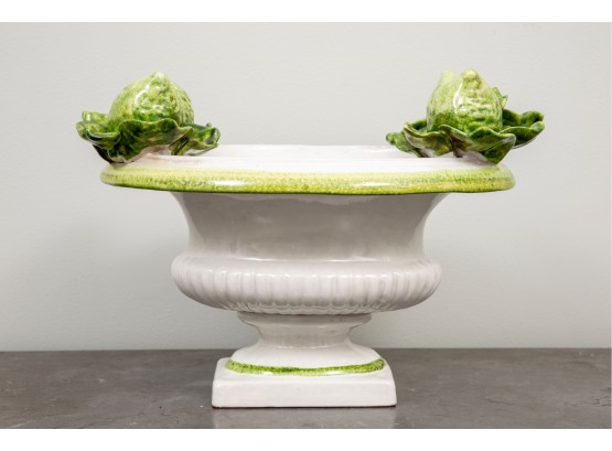Fortunata Hand Made Italian Ceramic Footed Pedestal Bowl