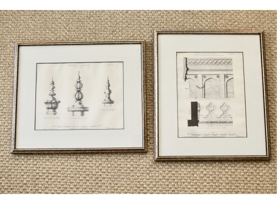 Set Of Two Antique Framed R.W. Smith Archaeological Survey Of India Prints