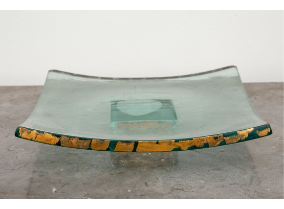 Signed Coss 1990 Square Glass Platter