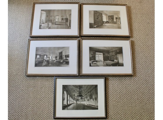 Set Of Five Framed European Architectural Photograph Prints