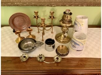 Brass Candlestick Holder, Mini Lamp Shades & More