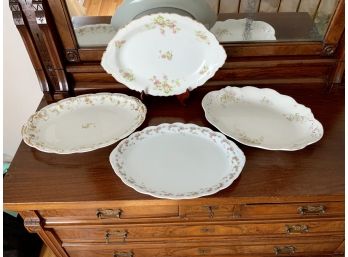 4 Beautiful Antique Platters ~ Limoges & Johnson Brothers ~