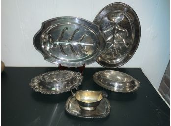 Silver Meat Carving Platter & More