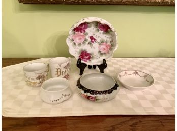 6 Pc Antique Porcelain Lot ~ 2 Mugs & More ~