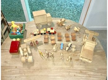 Nice Toy Lot ~ Wood Figurines Made In Spain, Pepperidge Farm Truck & More ~