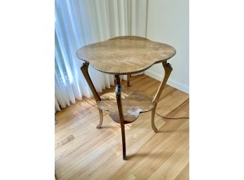 Cool Antique Oak Table With Brass Studs