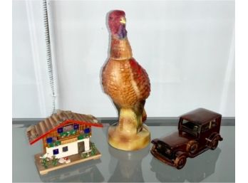 Wild Turkey Collectible Bottle, Bank Music Box & Car Music Box