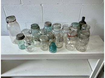 17 Vintage Canning Jar Lot