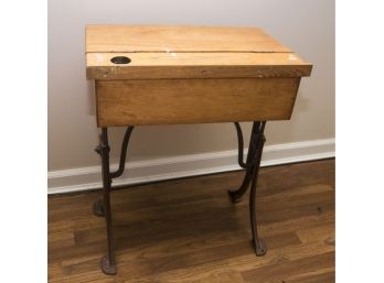 Chandler The Boston Adjustable Oak Wood & Cast Iron School Desk