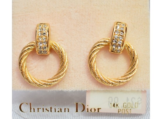 Christian Dior 14K Gold Earrings