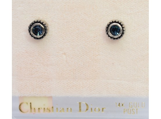 Christian Dior 14K Gold Pierced Post Earrings