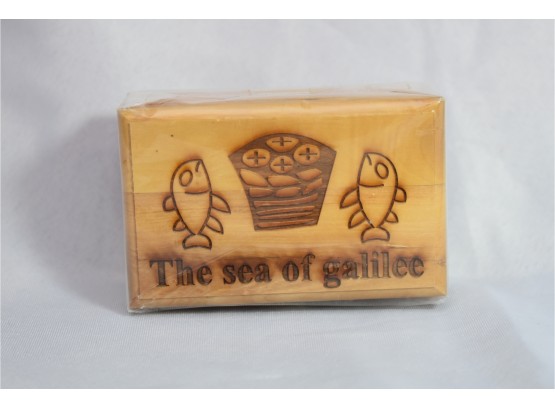 Sea Of Galilee Loaves And Fishes Olive Wood Carved Trinket Box