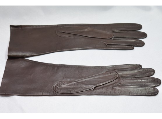 Ladies Genuine Leather Gloves, Brown, S New
