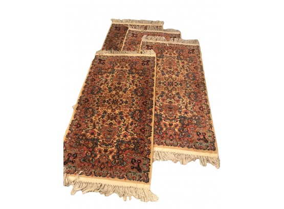 Four Beautiful Vintage Karastan Kirman 759 100 % Wool Rugs 2'2' X 4'