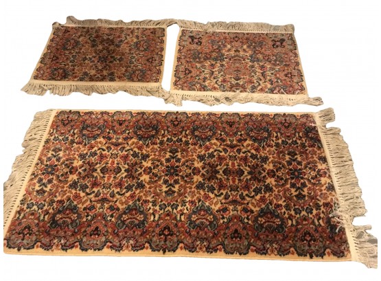 Three Beautiful Vintage Karastan Kirman 759 Wool Rugs - See Description
