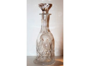 Vintage Cut Crystal W/Faceted Stopper Liquor Decanter