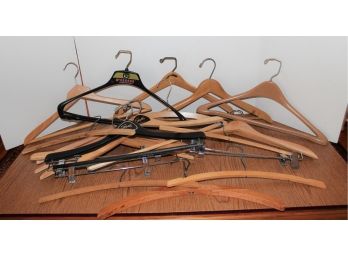 Mixed Lot Wood & Plastic Clothes Hangers