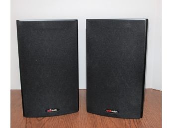 Pair Of Polk Audio Black Bookshelf Speakers, Model T15