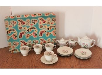 Vintage 50s/60s Japanese Porcelain Child's Tea Set In Original Box - Complete Set!!
