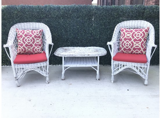 Wicker Chairs And Table