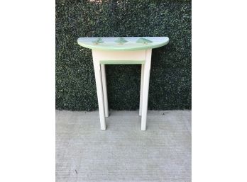 Painted Demilune Console Table