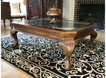 Ornate Glass Top Coffee Table