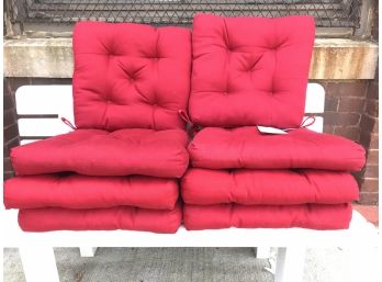 Eight Red Ikea Cushions