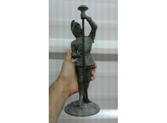 Victorian Pewter Wounded Warrior Soldier Sculpture