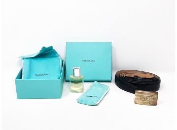 TIFFANY For Men Cologne And Leather Belt With Sterling Silver Buckle