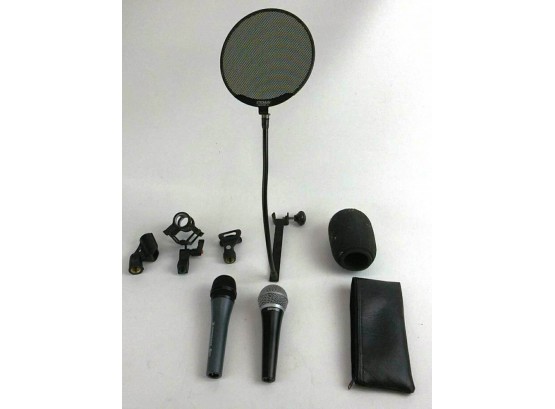 Lot Of 2 Microphones & Related Equipment