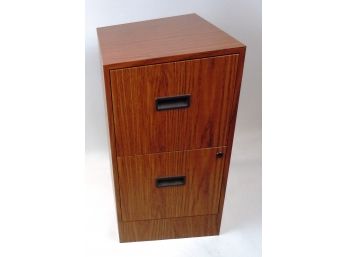 2 Drawer Lockable Faux Wood Metal Filing Cabinet