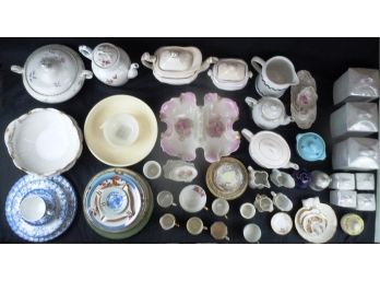 Huge Lot Of Misc. China Pieces, Plates, Cups, Serving Pieces, Etc.