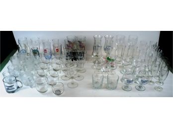 Lot Of Miscellaneous Glassware: Wine Glasses, Glass Mugs, Etc.