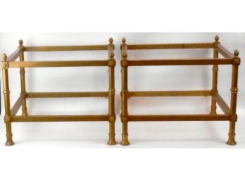 Pair Of Gold-Tone Metal Side Table Frames