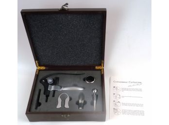 Connoisseur Corkscrew Deluxe Bar Set In Fitted Wooden Case