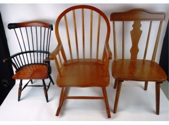 Lot Of 3 Wooden Children's Chairs
