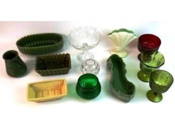 Lot Of Crystal, Glassware, And Pottery--Hoosier Glass, Haeger, Red Wine, F.T.D.