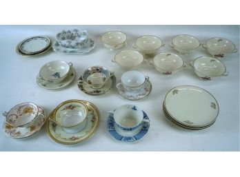 Lot Of Miscellaneous China, Mostly Double-Handled Cups