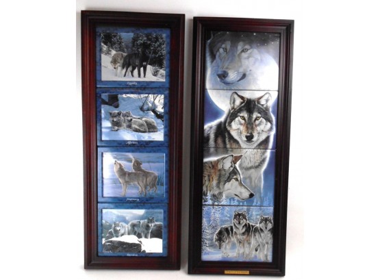 Lot Of 2 Sets Of Framed Bradford Collection Plates: Lifemates By Dan Smith & Spirits Of The Night By AI Agnew