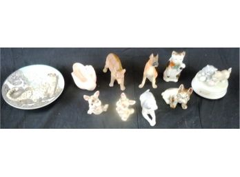 Lot Of Porcelain Animal Figurines Etc.