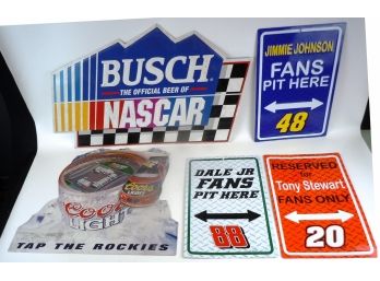 Lot Of NASCAR Themed Metal Signs